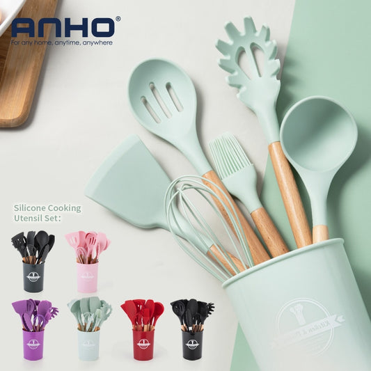 Silicone Kitchen Cooking Utensil Set Standard Non-Stick Silica Heat Resistance Kitchen Tool Accessories