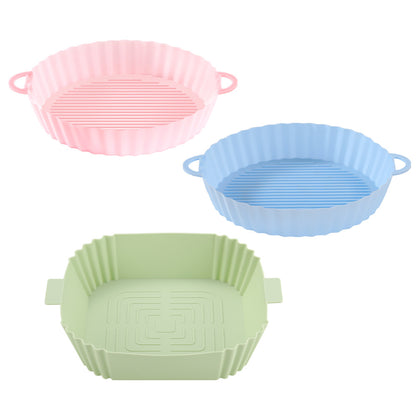 Air Fryer Tray Silicone Mat Baking Oven Square Round Silicone Baking Pan Kitchen Supplies