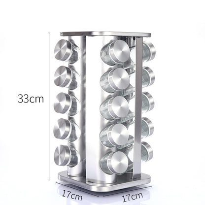 Kitchen articles rotating seasoning rack domestic rotating seasoning tank stainless iron spices seasoning box set