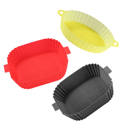 Air Fryer Tray Silicone Mat Baking Oven Square Round Silicone Baking Pan Kitchen Supplies