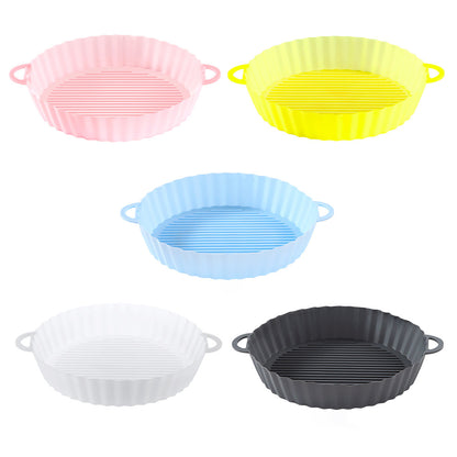 Air Fryer Tray Silicone Mat Baking Oven Square Round Silicone Baking Pan Kitchen Supplies